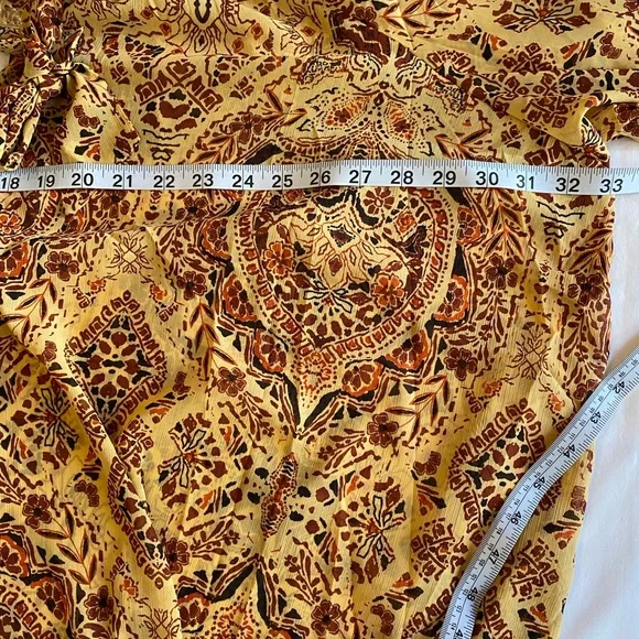 🆕 TORRID Medallion Crinkle Chiffon Raglan Tie Front Office Blouse SZ 5 5X - Picture 8 of 9